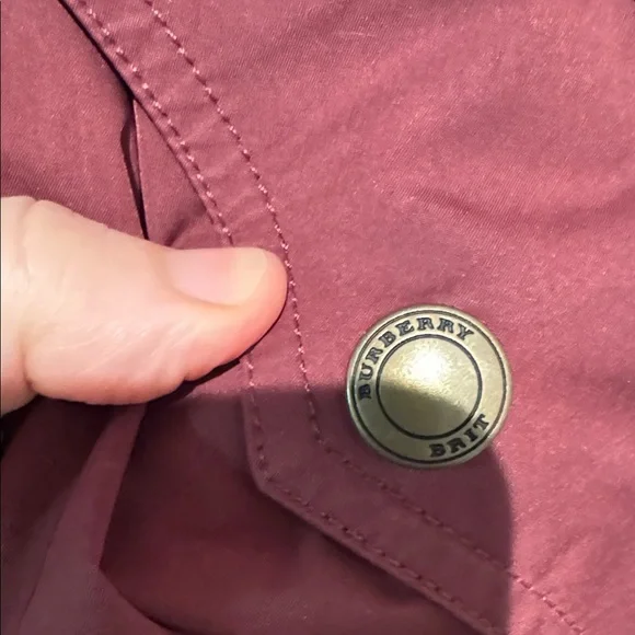 Burberry Burgundy Hooded Trench Coat - Picture 5 of 8